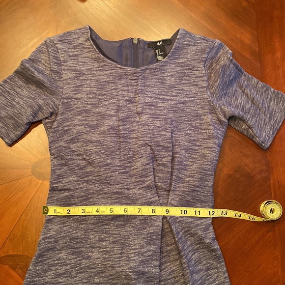 H&M Terry Loop Dress with Zip Back in Heathered Blue - Picture 7 of 7